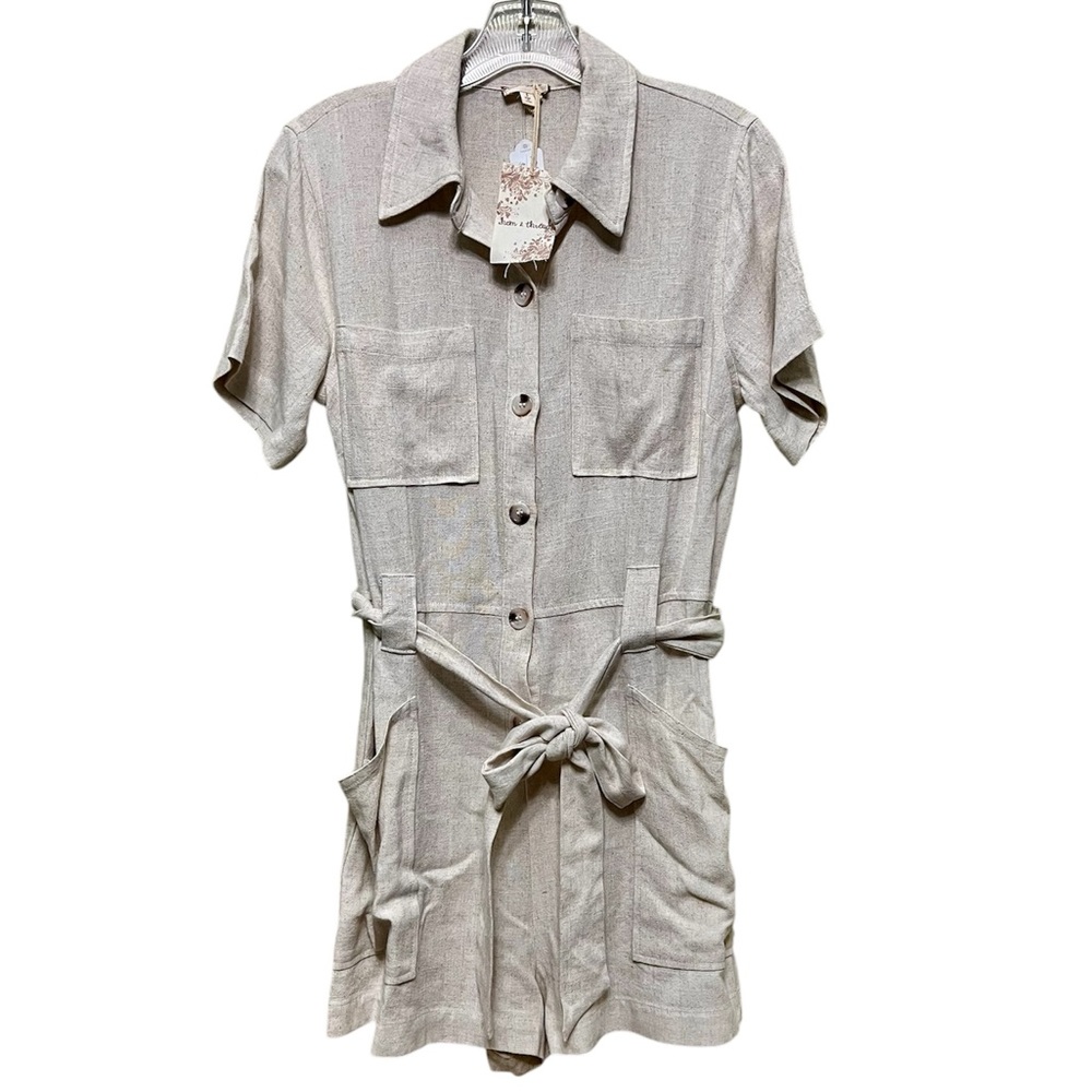 Hem & Thread Cream Button-Up Romper NWT
